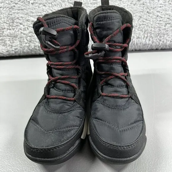 Sorel Boots Women 3 Black Whitney Ly5377-010 Fleece Lined Lace Cynch Winter Snow