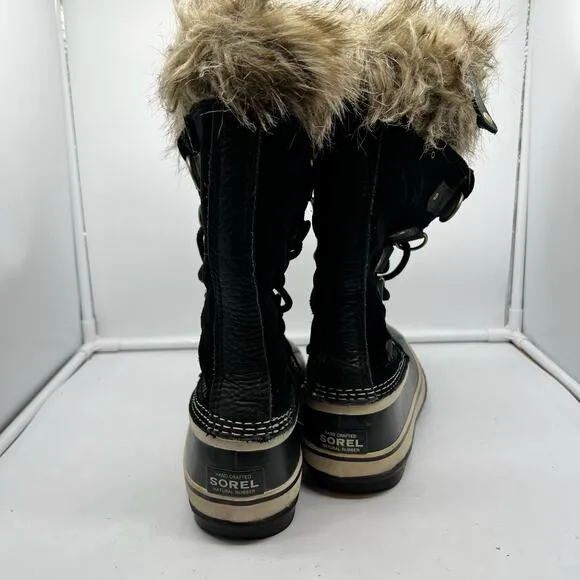 Sorel Boots Womens 6 Joan Of Arctic Quarry Winter Black Snow NL2429-010