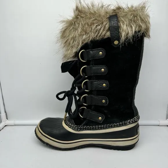 Sorel Boots Womens 6 Joan Of Arctic Quarry Winter Black Snow NL2429-010