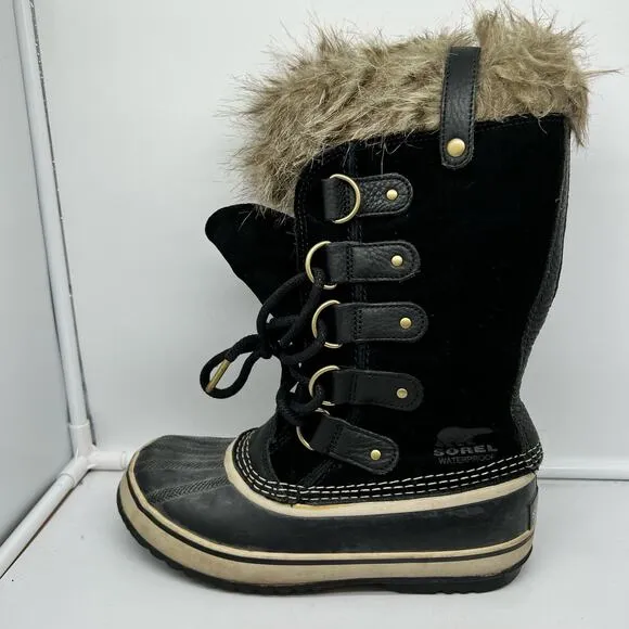 Sorel Boots Womens 6 Joan Of Arctic Quarry Winter Black Snow NL2429-010