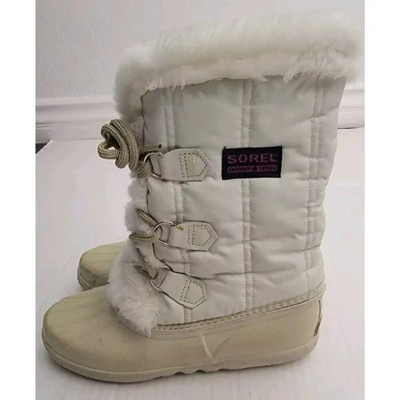 Sorel Canada Kaufman Boots Womens Sz 7 SNOWBIRD White Winter Snow