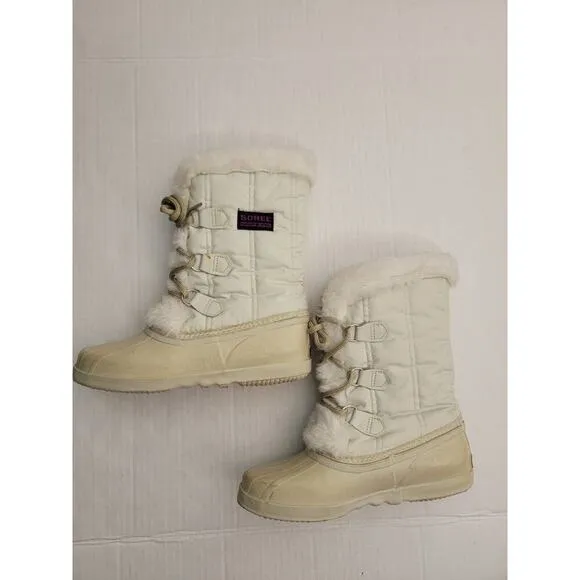 Sorel Canada Kaufman Boots Womens Sz 7 SNOWBIRD White Winter Snow