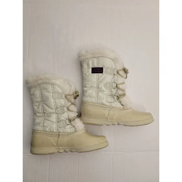 Sorel Canada Kaufman Boots Womens Sz 7 SNOWBIRD White Winter Snow