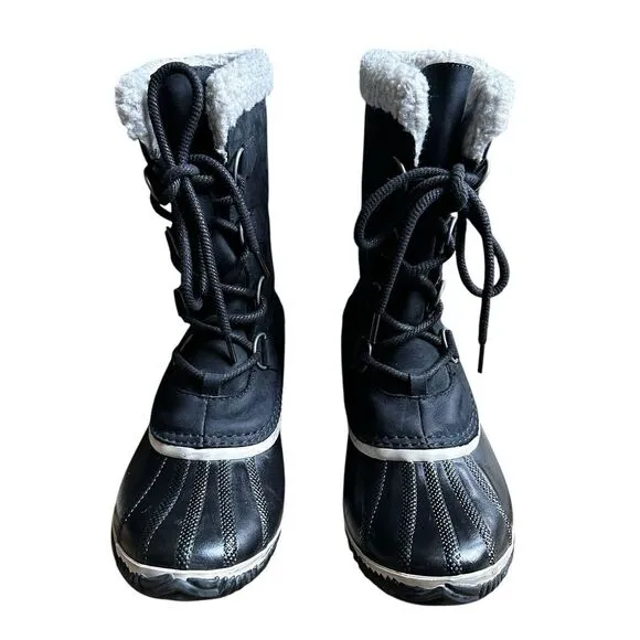 Sorel‎ Caribou Boots Women's Size 11 Black Waterproof Lace Up Snow NL-2649-011
