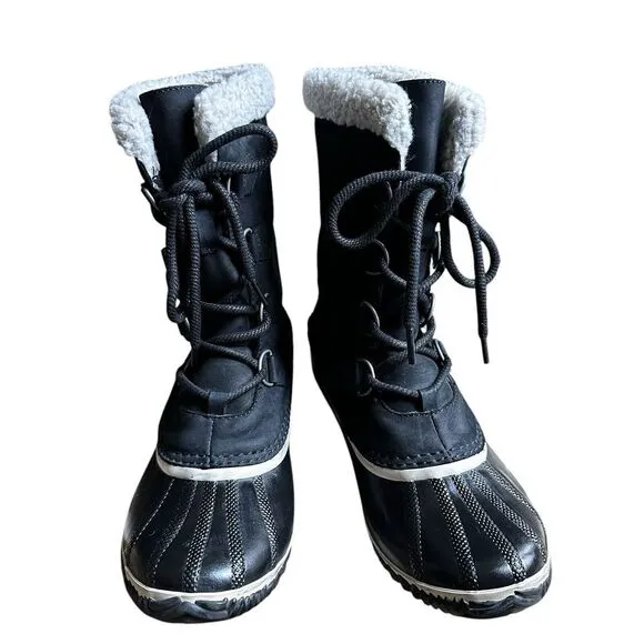 Sorel‎ Caribou Boots Women's Size 11 Black Waterproof Lace Up Snow NL-2649-011