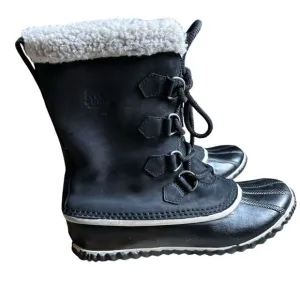Sorel‎ Caribou Boots Women's Size 11 Black Waterproof Lace Up Snow NL-2649-011