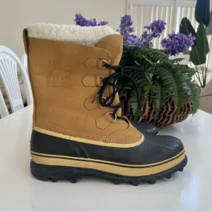 Sorel Caribou Men Snow Winter Boots WP Size 13 NM 1000–281 Sherpa cuff EUC!