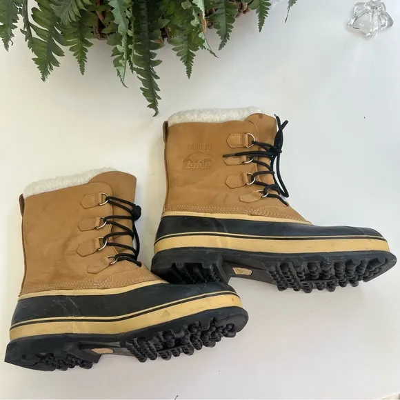 Sorel Caribou Men Snow Winter Boots WP Size 13 NM 1000–281 Sherpa cuff EUC!