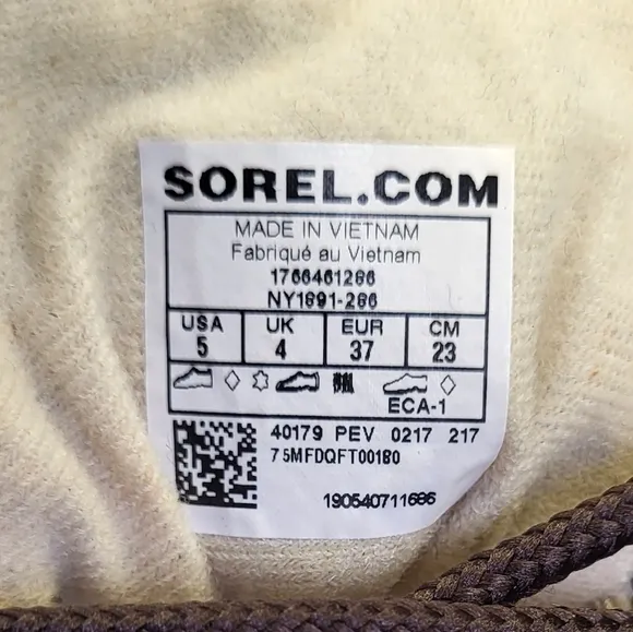 Sorel Chipmunk Brown Leather Cheyenne Lace Up Duck Boots Size 5