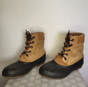 Sorel Chipmunk Brown Leather Cheyenne Lace Up Duck Boots Size 5
