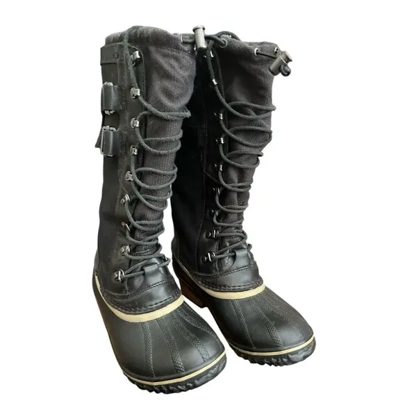 Sorel Conquest Carly II Women's Boots Snow Winter Riding Black Tall Size 6.5