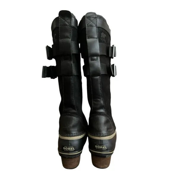 Sorel Conquest Carly II Women's Boots Snow Winter Riding Black Tall Size 6.5