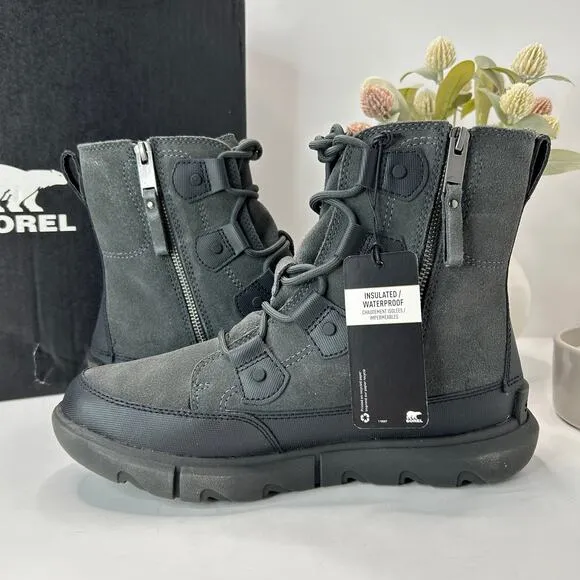 Sorel Explorer Next Joan Waterproof Casual Boots Black/Fawn Women 7 NWB Snow