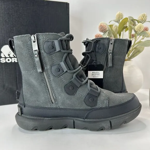 Sorel Explorer Next Joan Waterproof Casual Boots Black/Fawn Women 7 NWB Snow