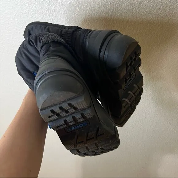 SOREL Flurry black snow boots with wool liners 7 men’s / 40 EU