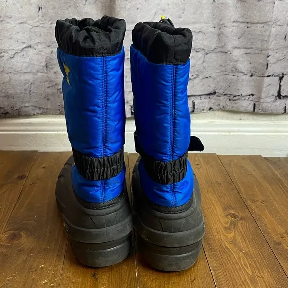 Sorel flurry snow boots kid size 6 blue and black