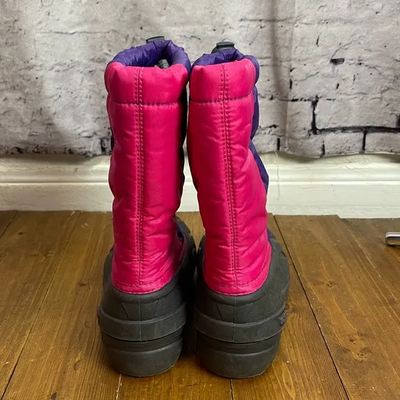 Sorel girls size 1 pink and purple snow boots