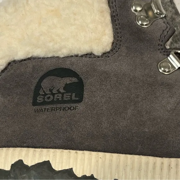 Sorel Gray and Red Women's waterproof boots