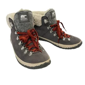 Sorel Gray and Red Women's waterproof boots