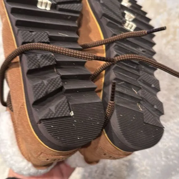 SOREL Harlow Lace Cozy Size 7.5 Brown Shearling Women’s Snow Boots MSRP $150 EUC