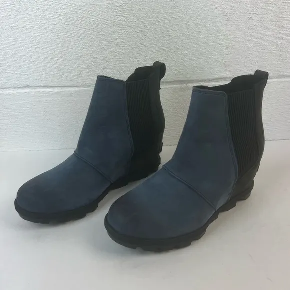 Sorel Joan of Arc Wedge Boots Navy/Black, 7.5