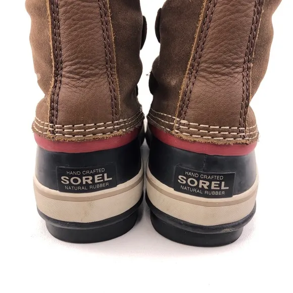 Sorel Joan of Arctic Brown Leather Tall Winter Boots 8
