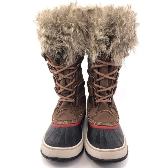 Sorel Joan of Arctic Brown Leather Tall Winter Boots 8