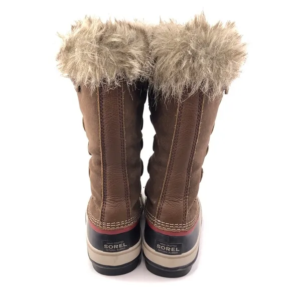 Sorel Joan of Arctic Brown Leather Tall Winter Boots 8