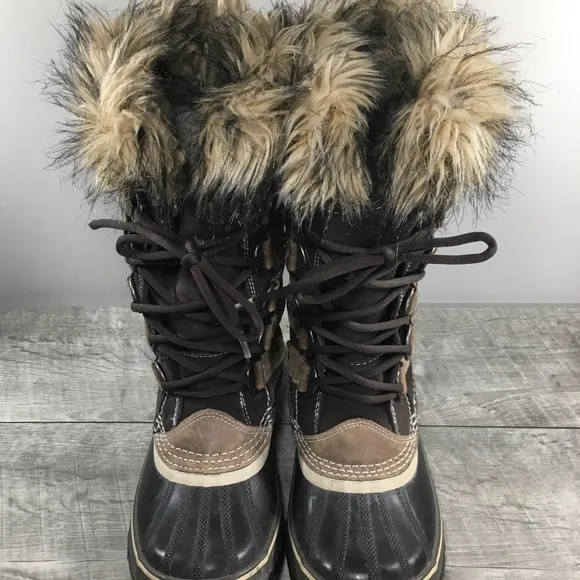 Sorel Joan of Arctic Women's Snow Waterproof Brown Leather Boots NL1540 Size 7