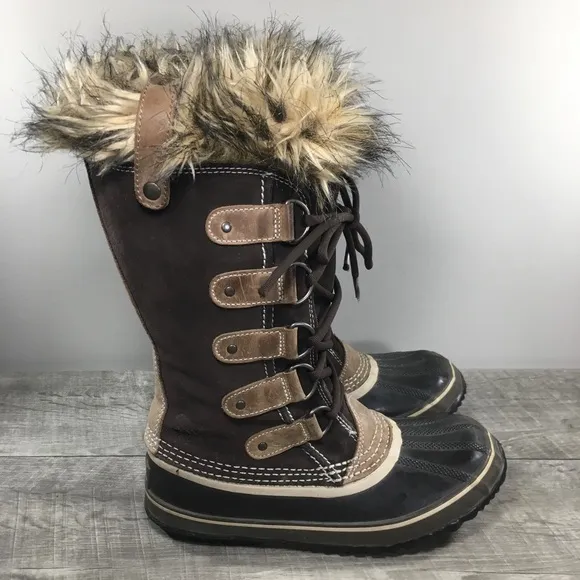 Sorel Joan of Arctic Women's Snow Waterproof Brown Leather Boots NL1540 Size 7