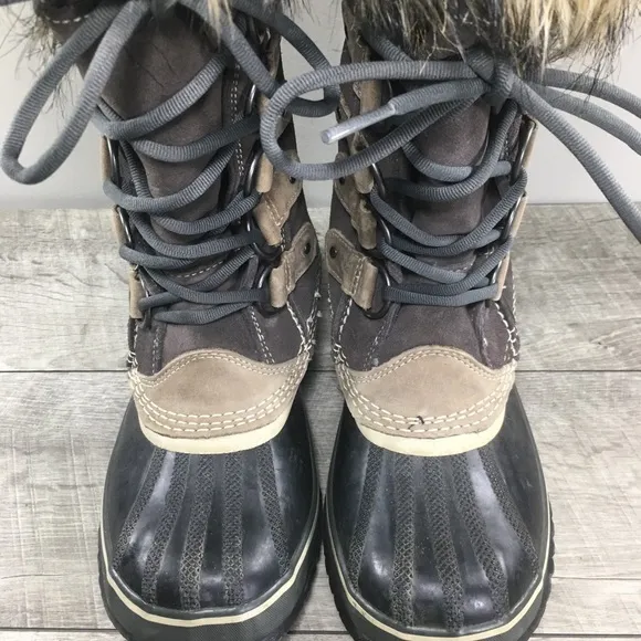 Sorel Joan of Arctic Women's Winter Waterproof Gray Leather Boots NL1540 Size 7