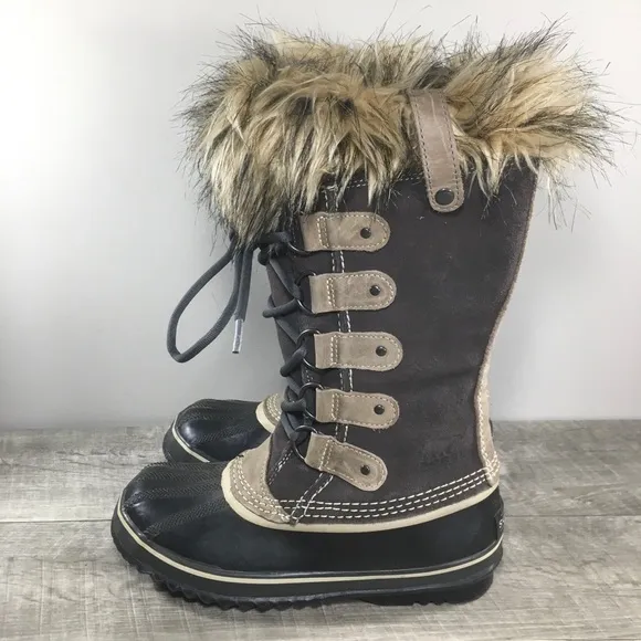 Sorel Joan of Arctic Women's Winter Waterproof Gray Leather Boots NL1540 Size 7