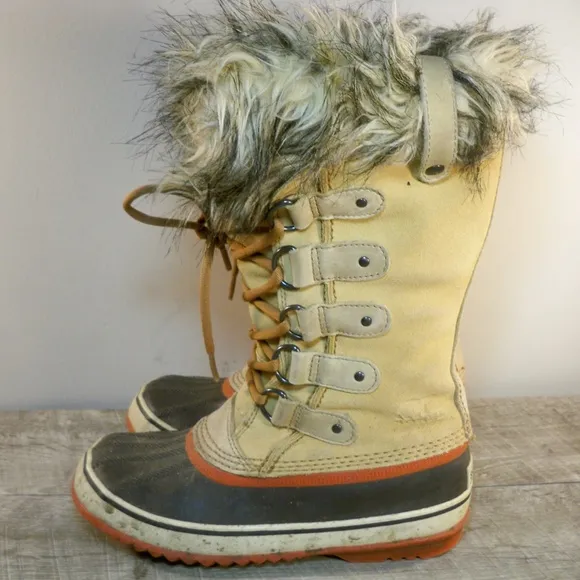 Sorel Joan of Arctic Womens Winter Waterproof Wheat Leather Boots NL1540 Size 7