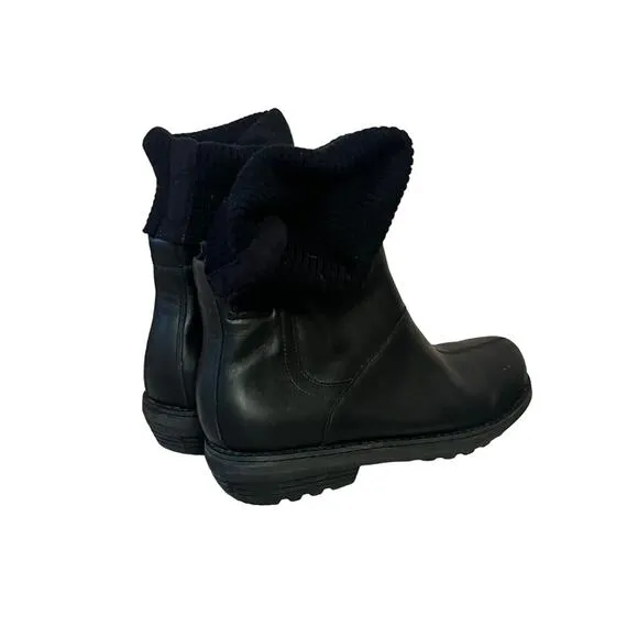 SOREL Juneau Snow Winter Boots • Women 9.5• Black Columbia Knit Sick Liners