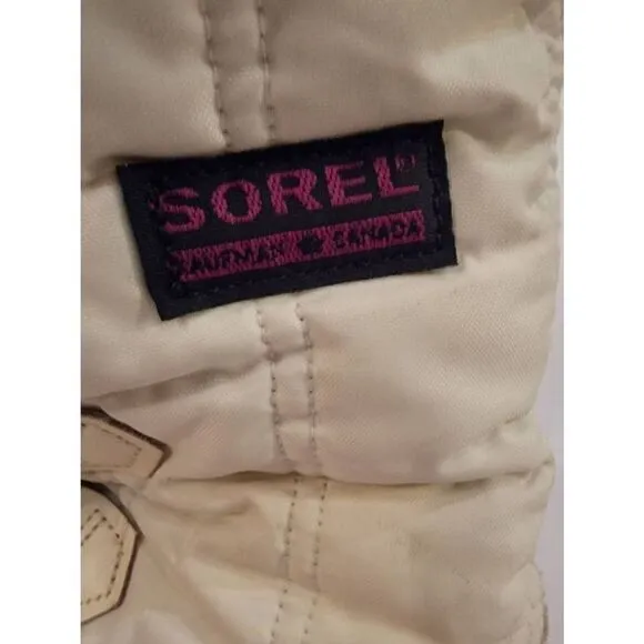 Sorel Kaufman Women's White Fur Lined Mid Calf Snow Winter Boots Size 10.5