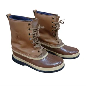 Sorel Leather Duck Boots With Wool Lining Size 10