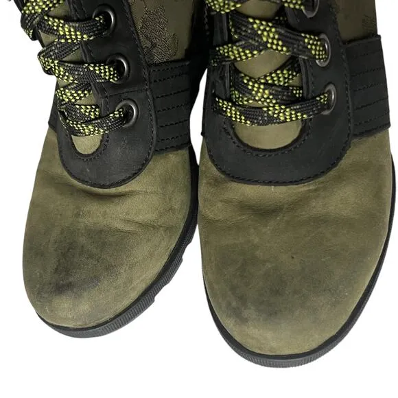Sorel Lexie Camouflage Lace Up Wedge Boots Women Size 7.5