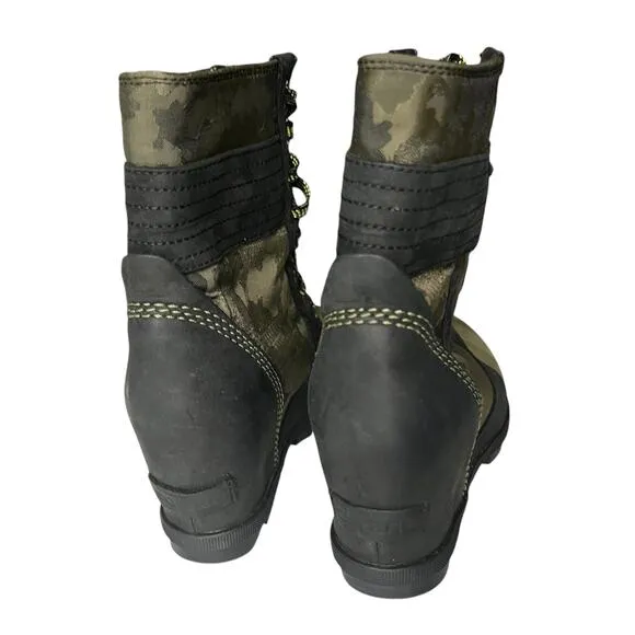 Sorel Lexie Camouflage Lace Up Wedge Boots Women Size 7.5