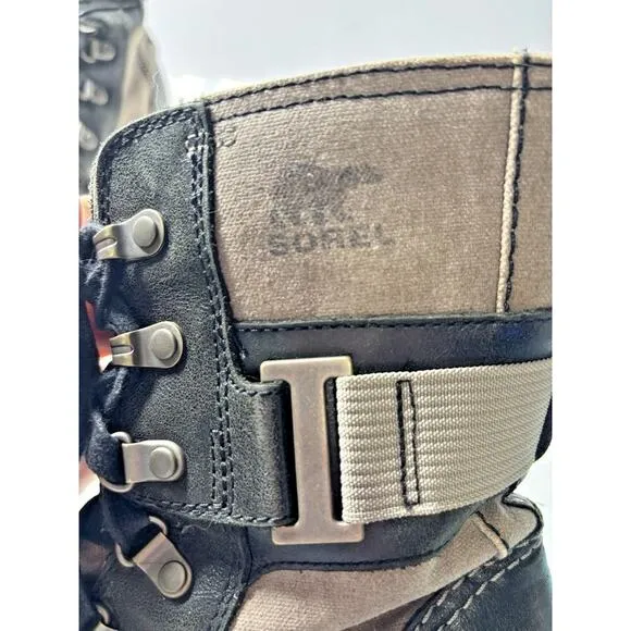 Sorel Major Carley Conquest Leather Textile Combat Outdoor Booties Women’s 7