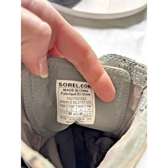 Sorel Major Carley Conquest Leather Textile Combat Outdoor Booties Women’s 7