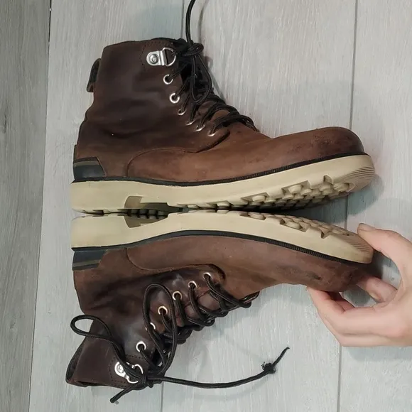 Sorel Mens Leather Waterproof Ankle Lace Up Boots shoes sz 10