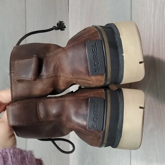 Sorel Mens Leather Waterproof Ankle Lace Up Boots shoes sz 10