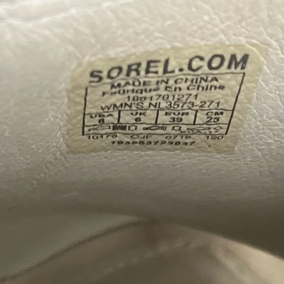 Sorel Nadia Ankle Bootie White &amp; Tan Peep-Toe Block Heel Shoes  8