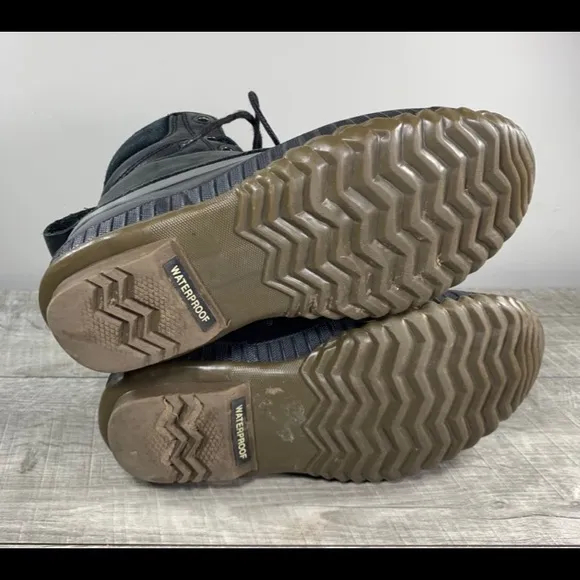 Sorel NY1848 Youth Boys Duck Black Leather Snow Winter Rain Booties Boots Size 5