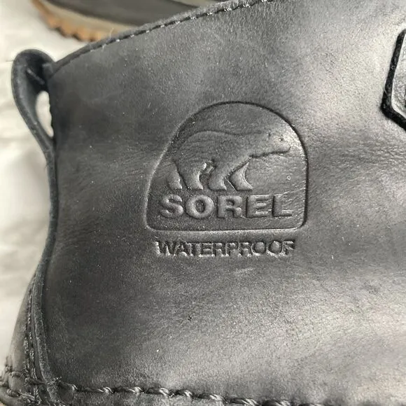 Sorel Out N About Leather Rain Snow Waterproof Duck Boots Black Women 7