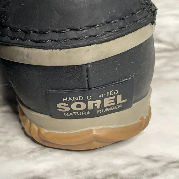 Sorel Out N About Leather Rain Snow Waterproof Duck Boots Black Women 7