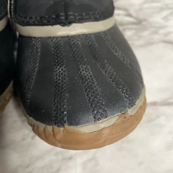 Sorel Out N About Leather Rain Snow Waterproof Duck Boots Black Women 7
