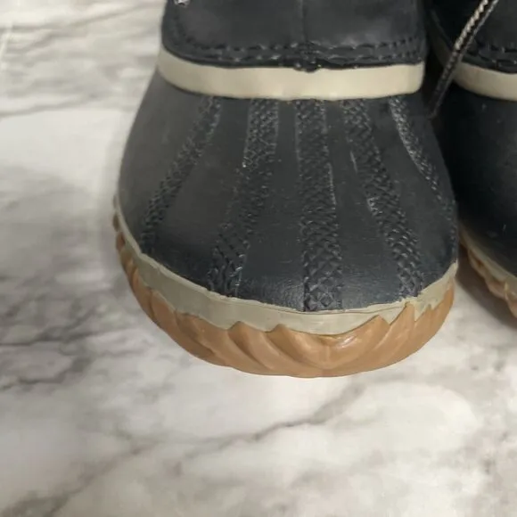 Sorel Out N About Leather Rain Snow Waterproof Duck Boots Black Women 7