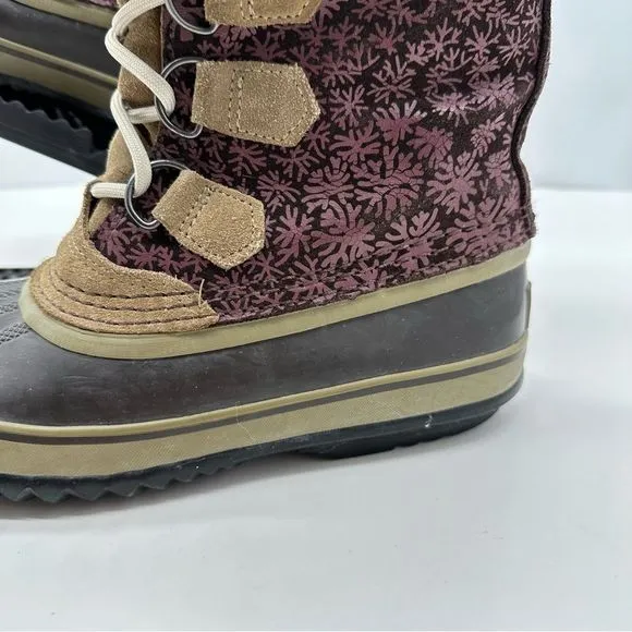 Sorel PAC Womens 7 Winter Snow Boots Waterproof Insulated Mid-Calf Snowflake