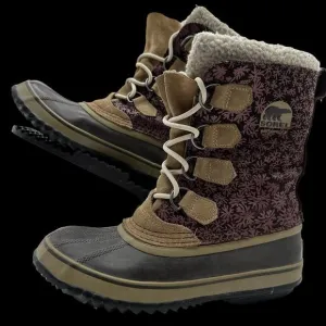 Sorel PAC Womens 7 Winter Snow Boots Waterproof Insulated Mid-Calf Snowflake